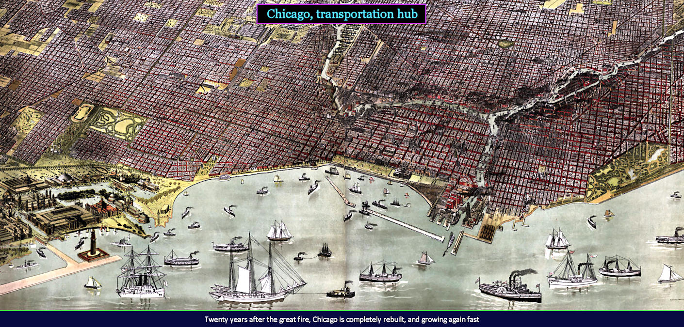 Chicago shipping, 1890 map